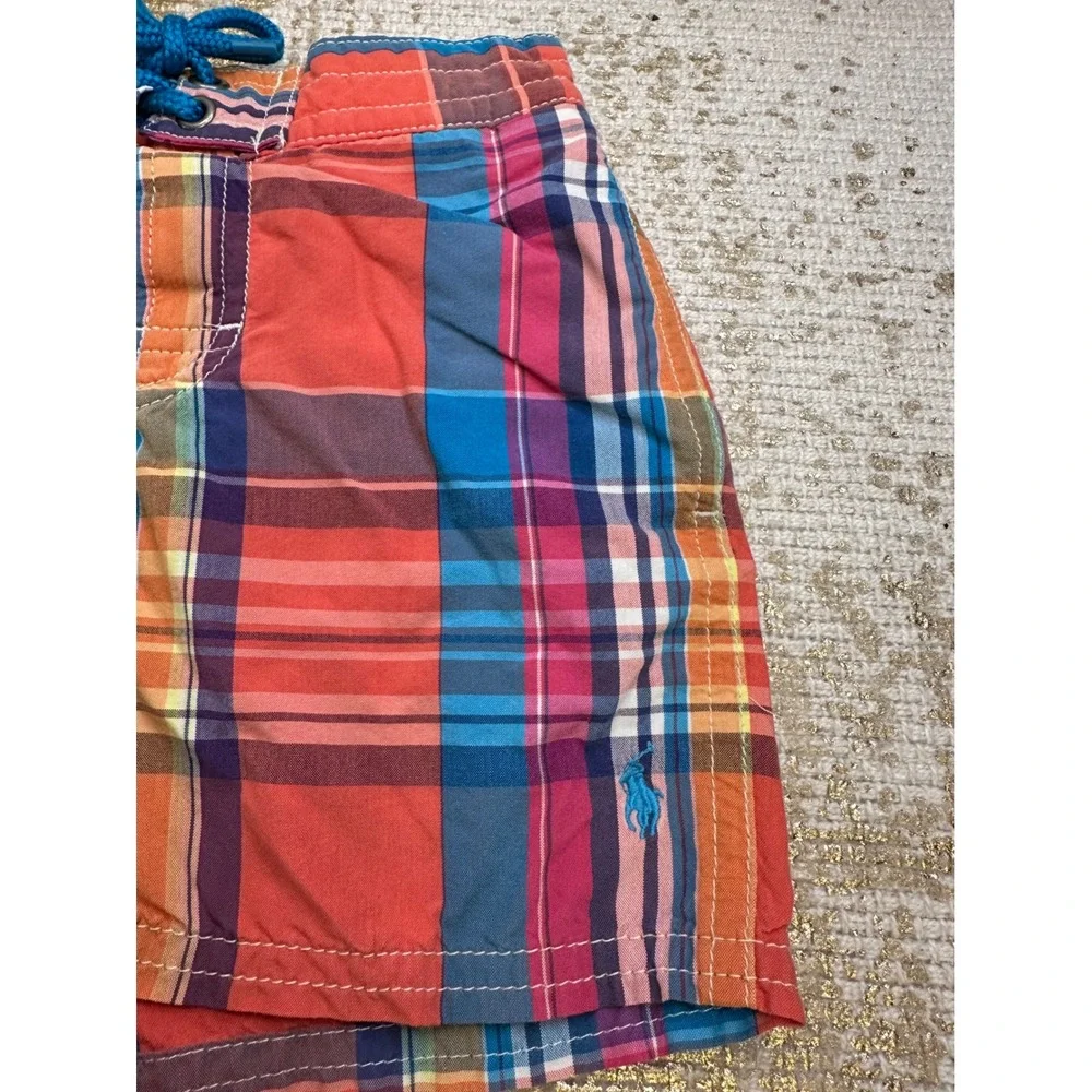 POLO RALPH LAUREN Toddler Boy Preppy Plaid Swim Trunks Bundle Summer Vacation 3T